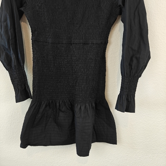 Derek Lam Collective Dua Puff-Sleeve Smocked Cotton Mini Dress Size 4 Women's - Picture 6 of 15